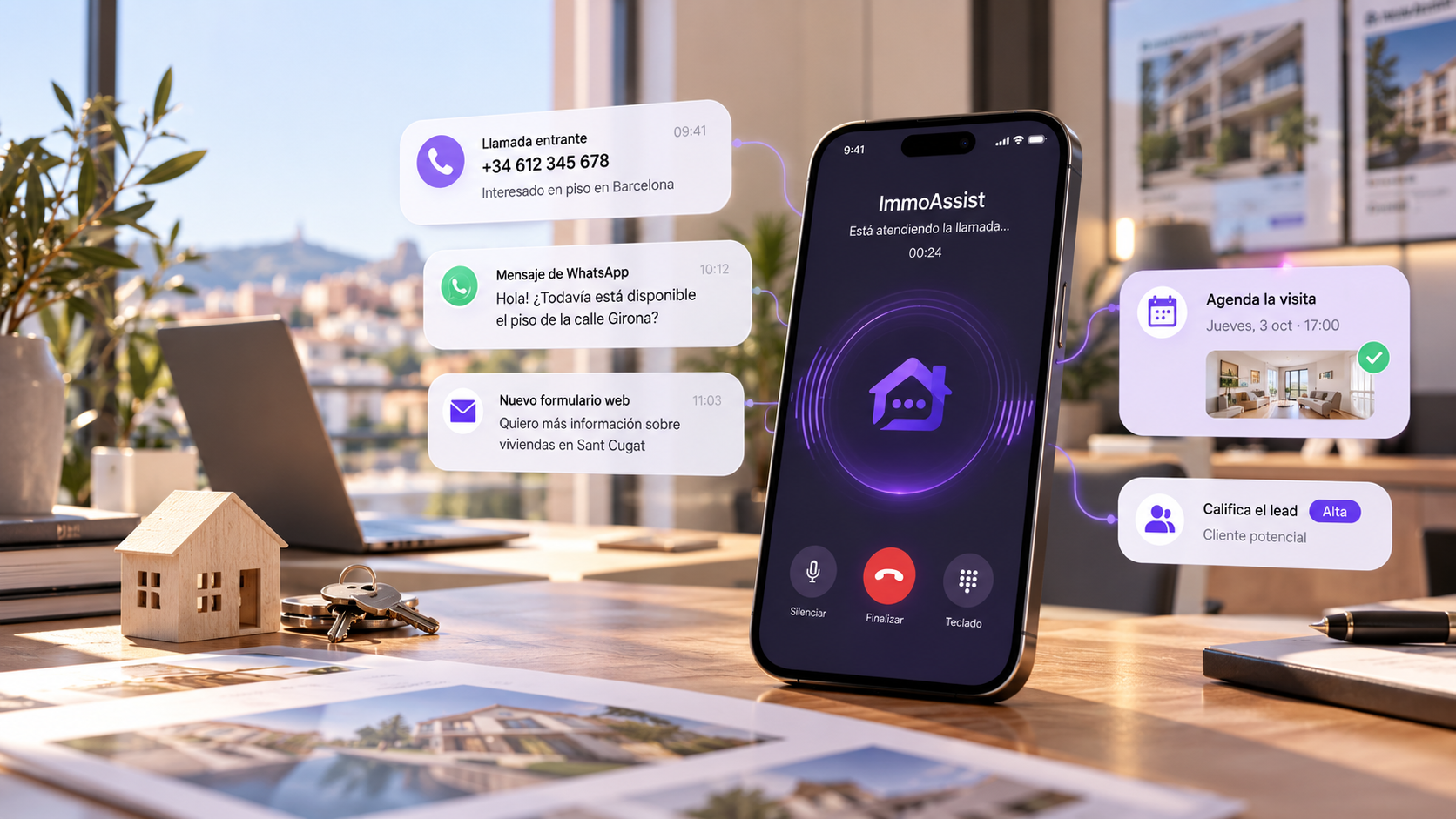 ImmoAssist atenent una trucada i programant una visita immobiliària